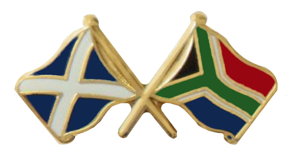 Saltire & South Africa Crossed Flags Lapel Pin