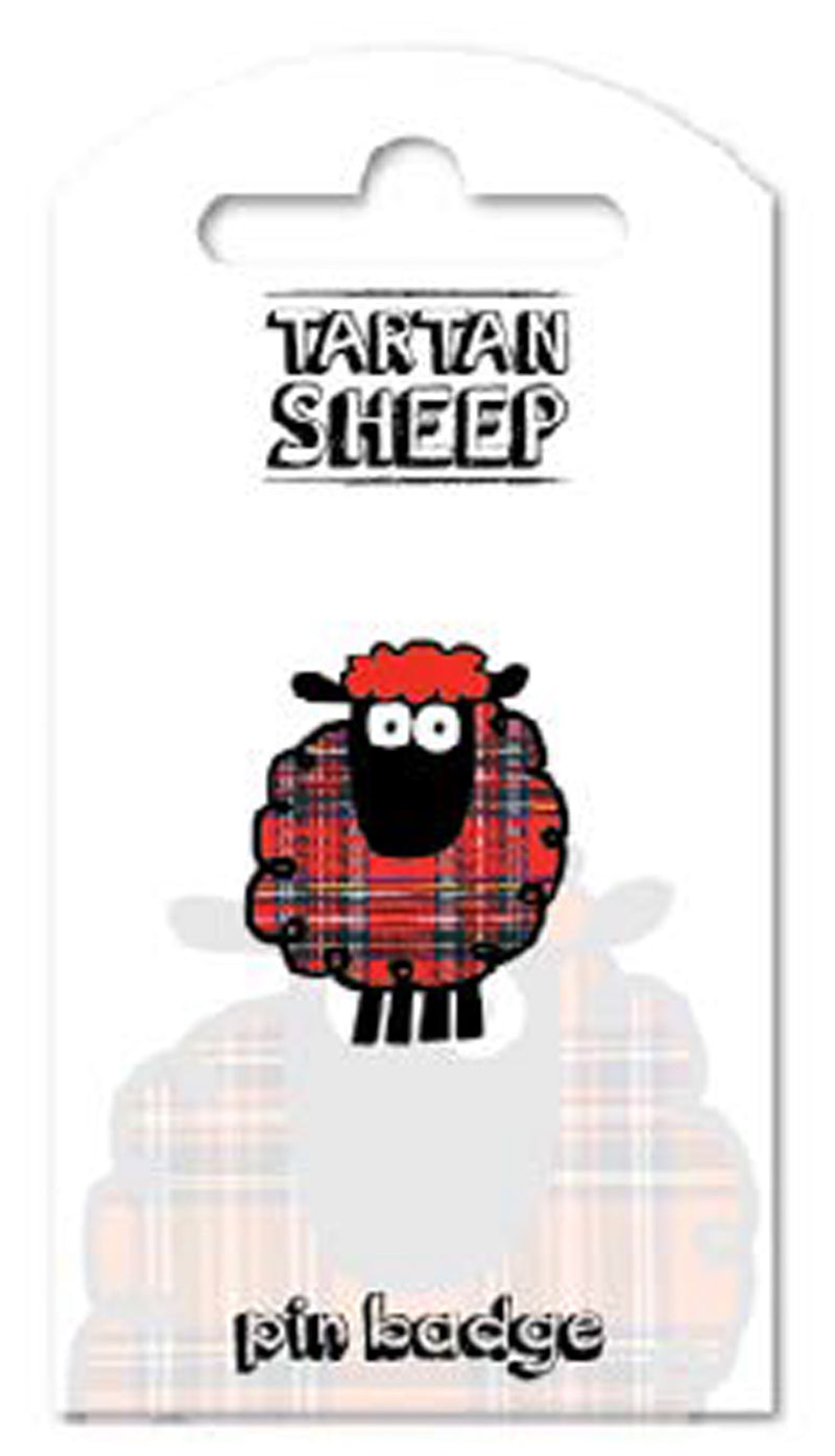 Tartan Sheep Pin Badge